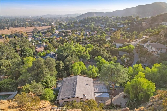 aerial view featuring a mountain view