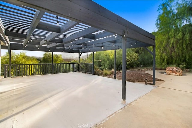 view of patio / terrace featuring a pergola