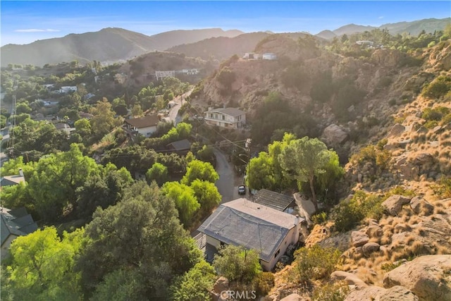 aerial view with a mountain view