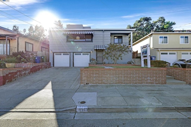 view of front of house with a garage