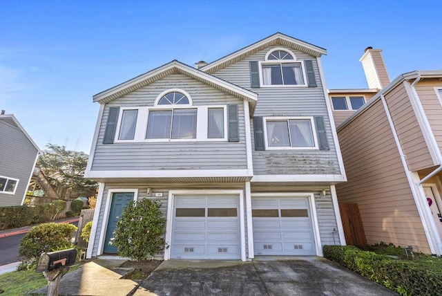 front of property featuring a garage