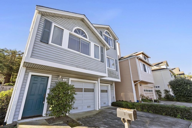 view of property with a garage