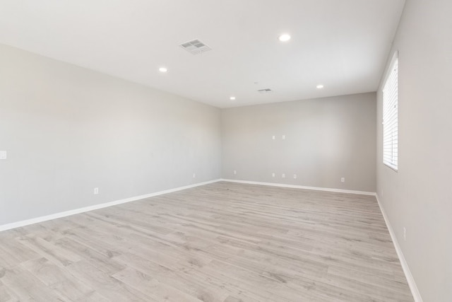 empty room featuring light wood-type flooring