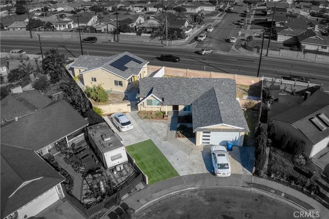 aerial view featuring a residential view