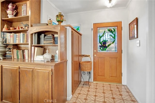 doorway with crown molding