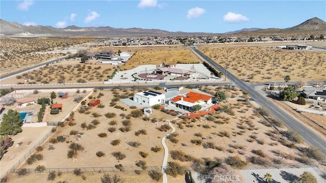 aerial view with a mountain view