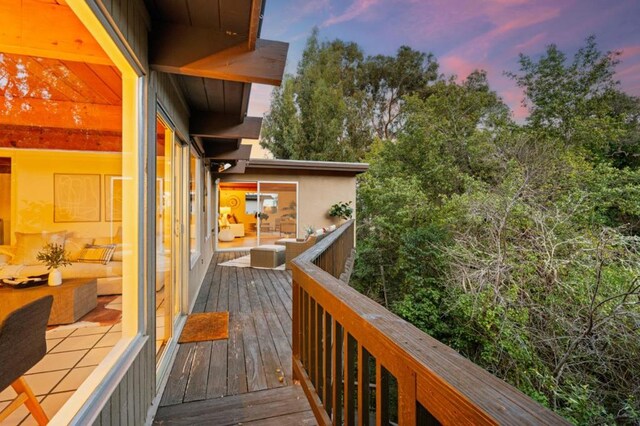 view of deck at dusk