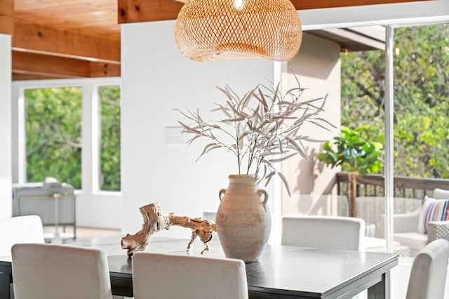 dining room with plenty of natural light