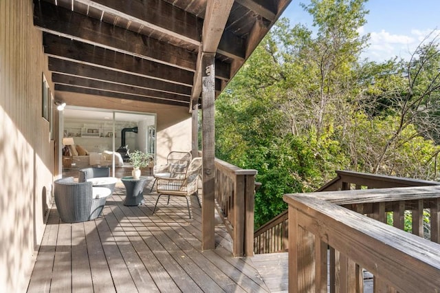 deck featuring outdoor lounge area