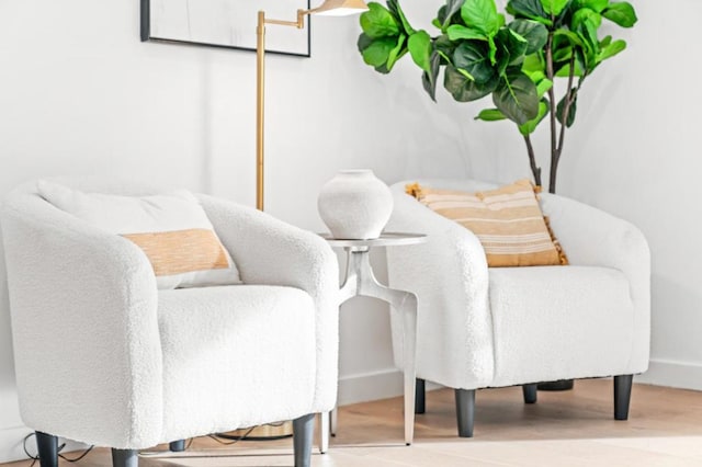 sitting room featuring hardwood / wood-style floors