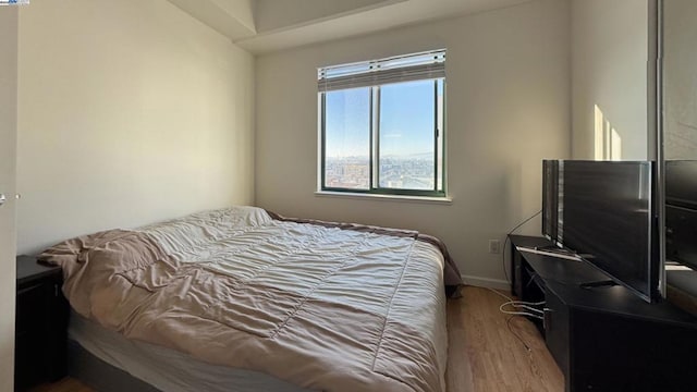 bedroom featuring light hardwood / wood-style floors