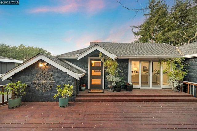 exterior space with a wooden deck