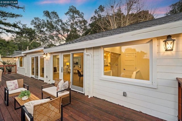 view of deck at dusk