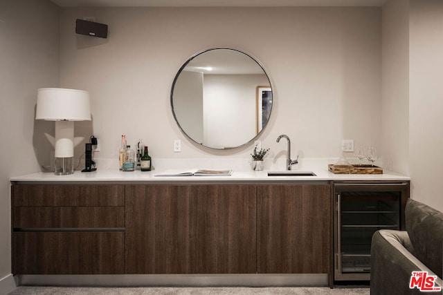 bathroom featuring vanity and beverage cooler