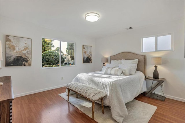 bedroom featuring light hardwood / wood-style flooring