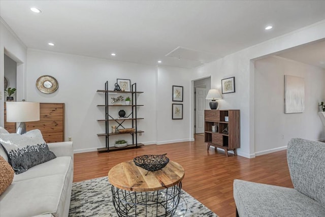 living room featuring wood-type flooring