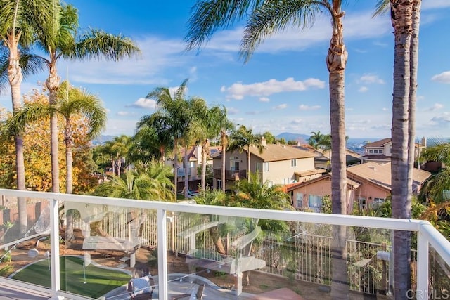 balcony with a residential view