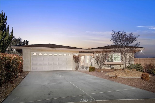 view of front facade with a garage