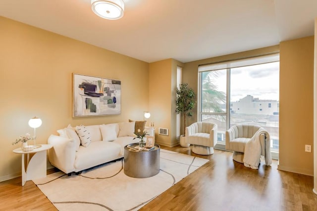 living room featuring hardwood / wood-style flooring