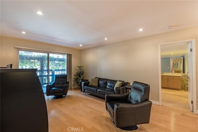 living room featuring light hardwood / wood-style floors