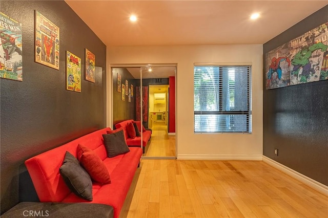 living room featuring light hardwood / wood-style floors