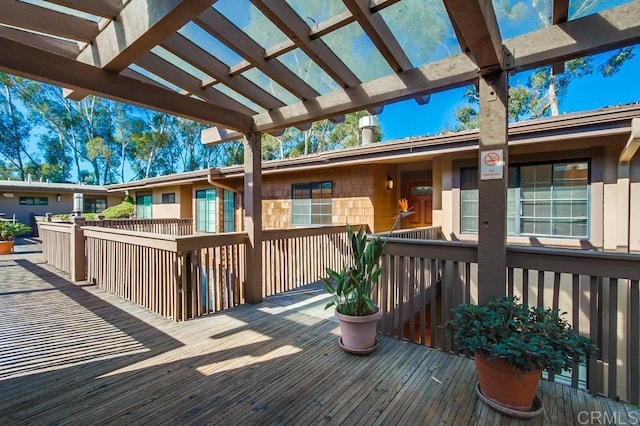 deck with a pergola