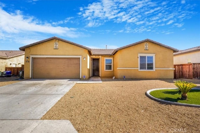 ranch-style home with a garage