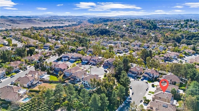 aerial view with a mountain view