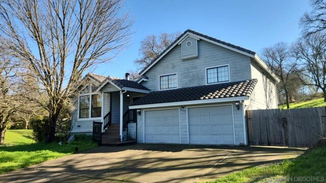 view of front of house with a garage