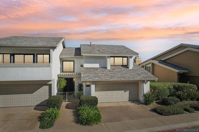 view of front facade featuring a garage