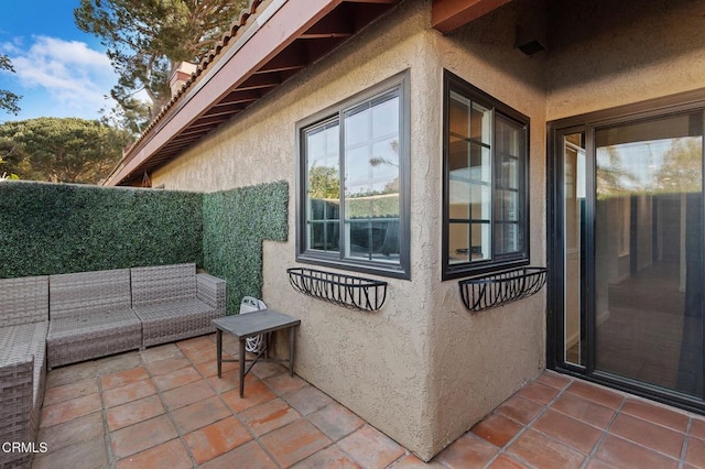 view of patio featuring an outdoor living space