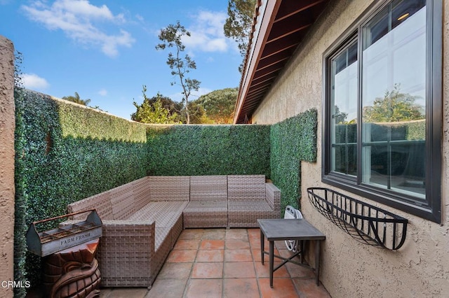 view of patio featuring an outdoor hangout area