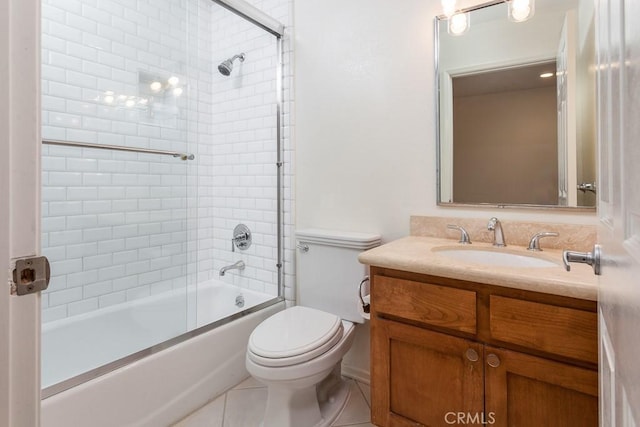 1639 Camden Ave Unit 301, Los Angeles, CA 90025 - bathroom featuring vanity, shower / bath combination with glass door, and tile patterned floors
