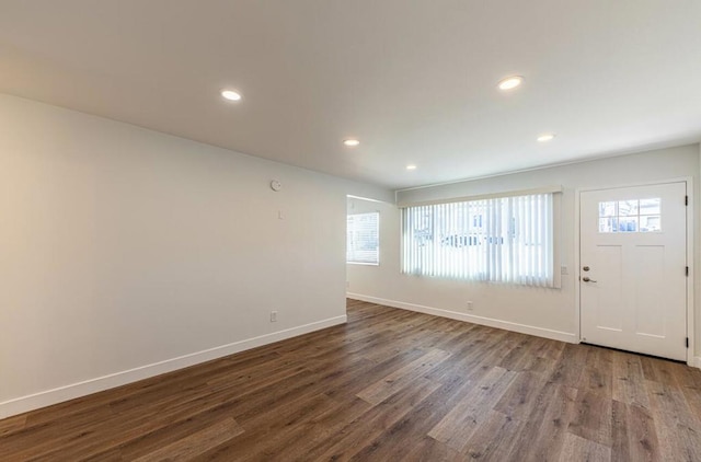 foyer entrance featuring hardwood / wood-style flooring