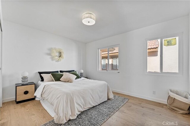 bedroom featuring light hardwood / wood-style floors