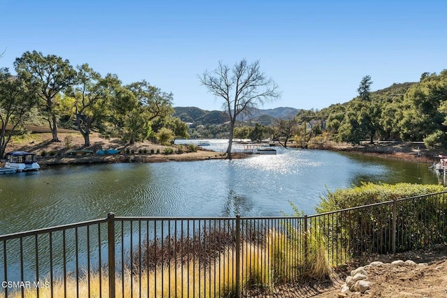 property view of water featuring a mountain view