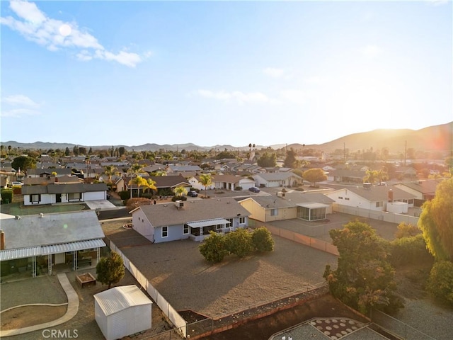 drone / aerial view with a mountain view