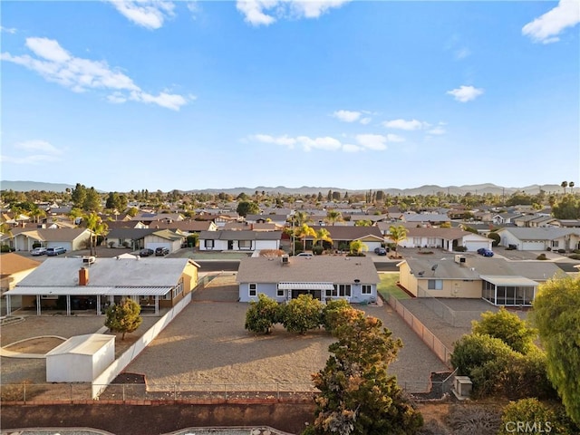 bird's eye view with a mountain view