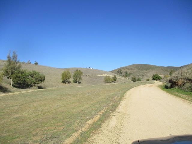 view of road with a mountain view