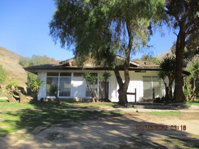 view of single story home