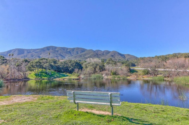 property view of water featuring a mountain view