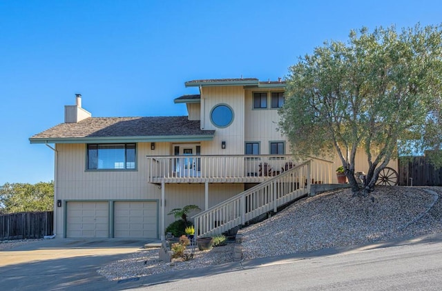 view of front of home with a garage