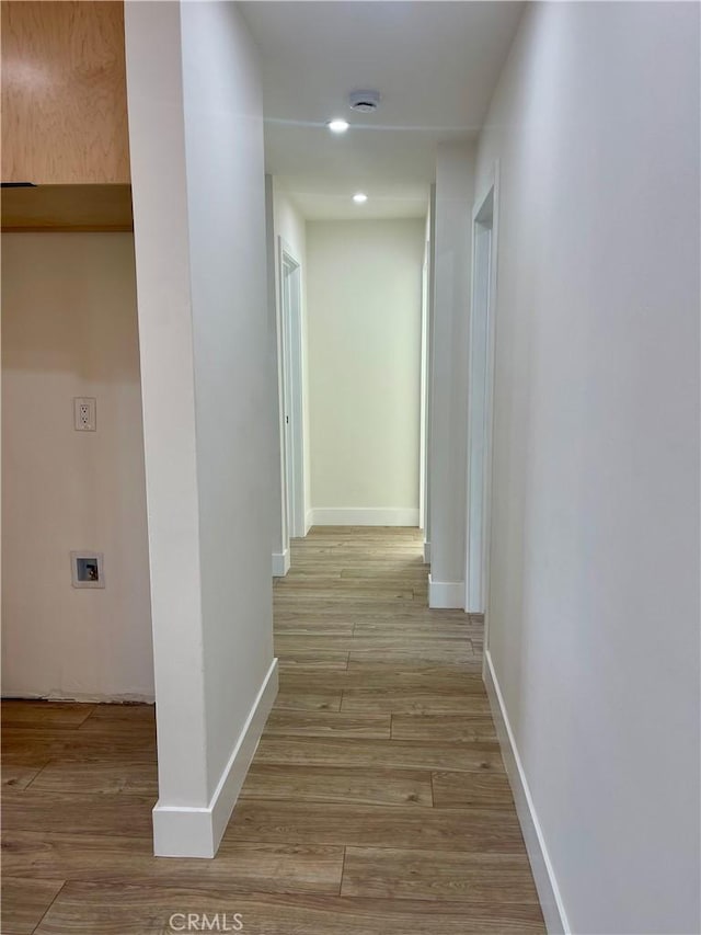 hall featuring light hardwood / wood-style floors