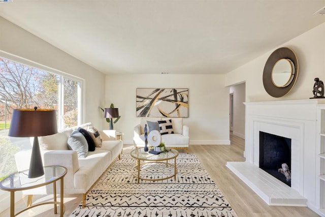 living room featuring light hardwood / wood-style floors