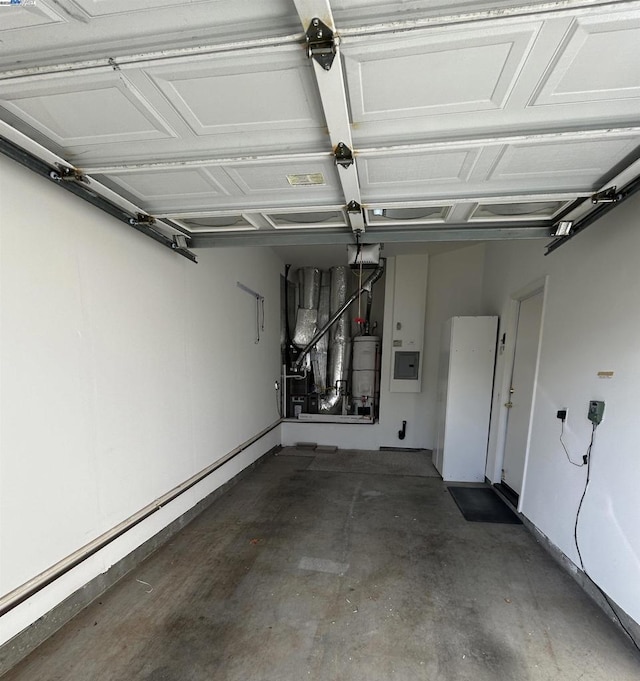 garage with water heater