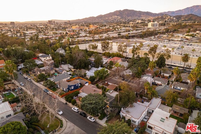 aerial view featuring a mountain view