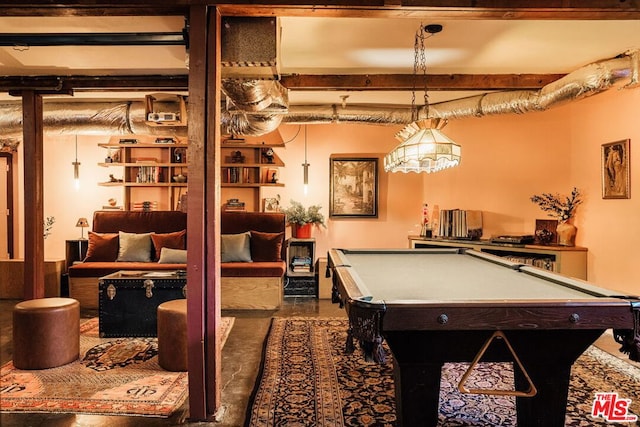 recreation room featuring billiards