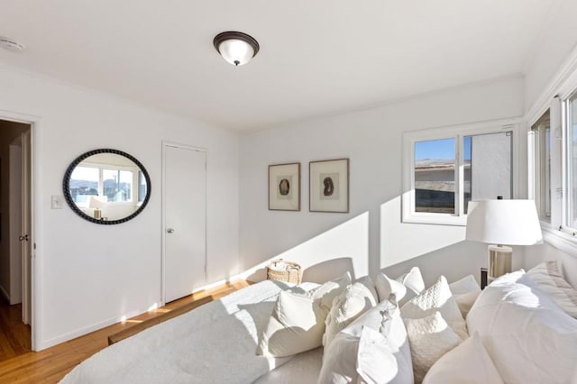 bedroom featuring light wood-type flooring