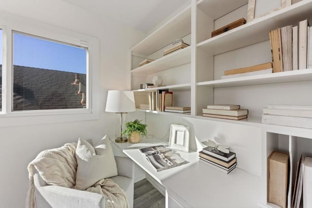 home office featuring wood-type flooring