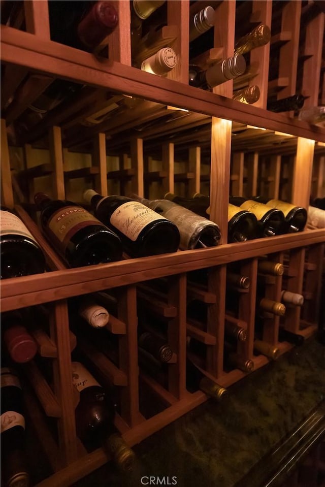 view of wine cellar